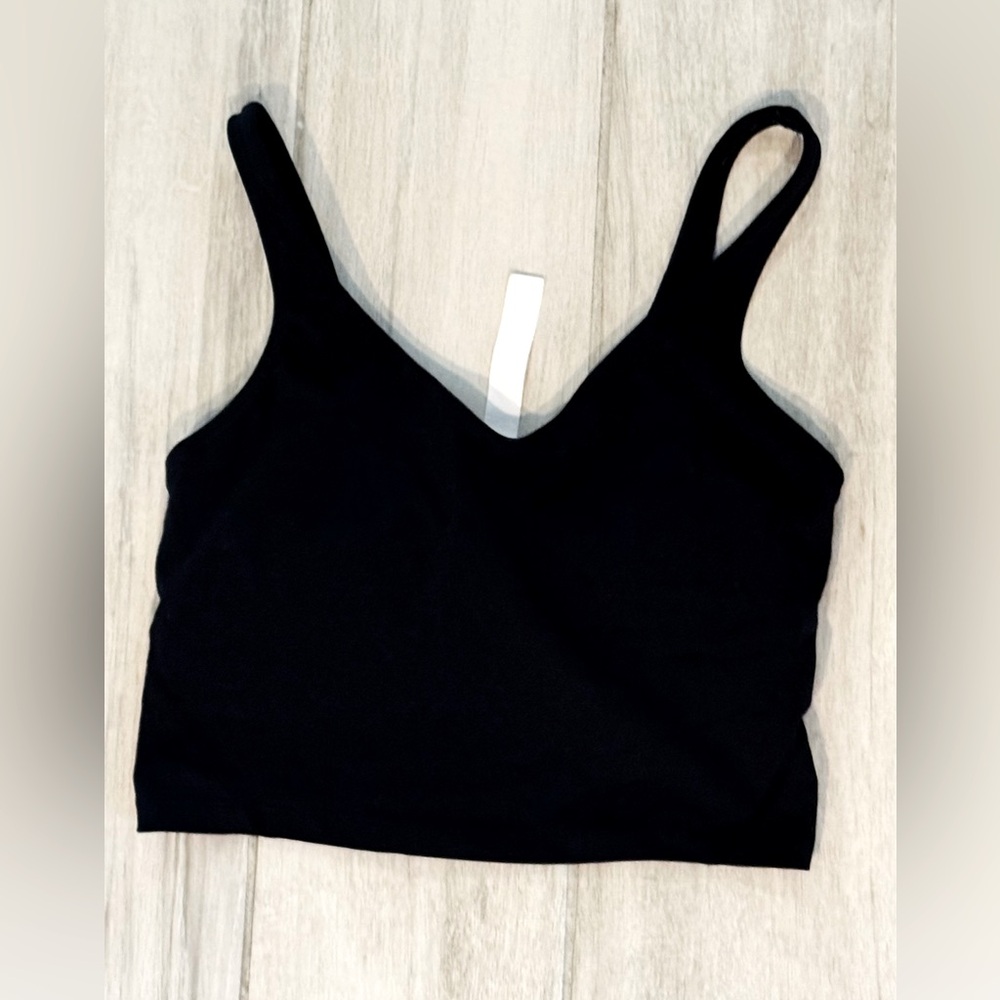 Black V-Neck Athletic Crop Top